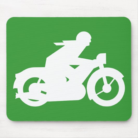 Motorbiker Silhouette Sign Muismat (Voorkant)