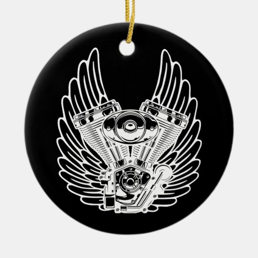 Motorbikerbord Keramisch Ornament (Voorkant)