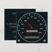 Motorbiking 30th Birthday Invitation Kaart (Voorkant / Achterkant)