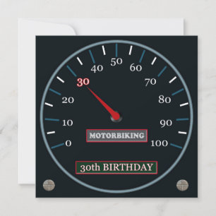 Motorbiking 30th Birthday Invitation Kaart