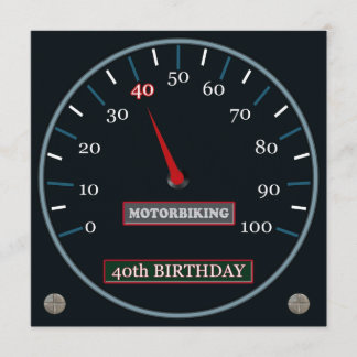 Motorbiking 40th Birthday Invitation Kaart