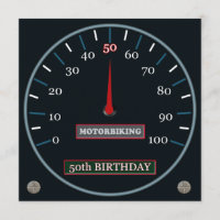 Motorbiking 50th Birthday Invitation