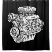 motorblok - Mannen Douchegordijn (Voorkant)