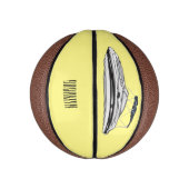 Motorboot cartoon illustratie basketbal (Verticaal)