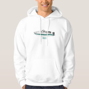 Motorboot cartoon illustratie hoodie