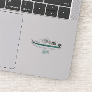 Motorboot cartoon illustratie sticker