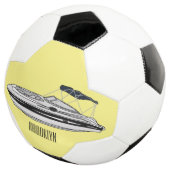 Motorboot cartoon illustratie voetbal (Drie kwart)