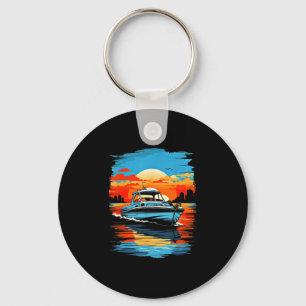 Motorboot jacht cruise zomer varen sleutelhanger