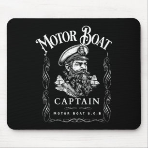 Motorboot Kapitein Grappige Ponton Boating Motor B Muismat