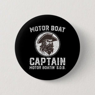 Motorboot Kapitein Grappige Ponton Boating Motor B Ronde Button 5,7 Cm