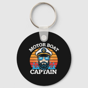Motorboot Kapitein Retro Nautische Cool Ocean Sail Sleutelhanger