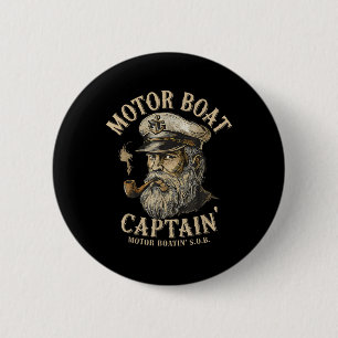 Motorbootkapitein Funny Pontonboot Motorboot Ronde Button 5,7 Cm
