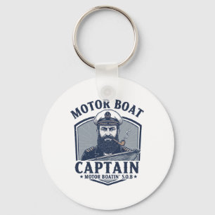 Motorbootkapitein Funny Pontonboot Motorboot Sleutelhanger