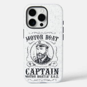 Motorbootkapitein Funny Pontoon-varen iPhone 16 Pro Hoesje