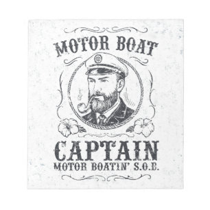 Motorbootkapitein Funny Pontoonvaren Notitieblok