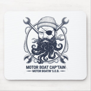 Motorbootkapitein Mannen Vrouwen Chummy Pontoon Va Muismat