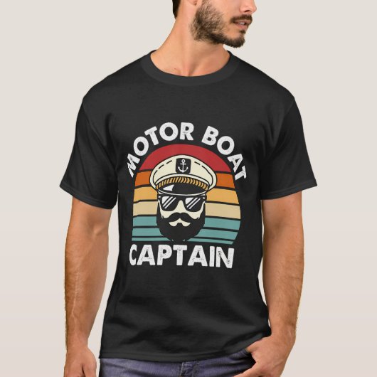 Motorbootkapitein T-shirt (Voorkant)