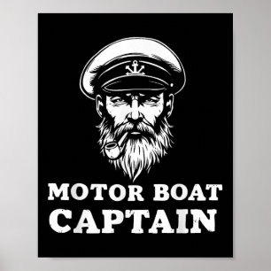 Motorbootkapitein Tee Grappige Vaaroutfit Zeilen Poster