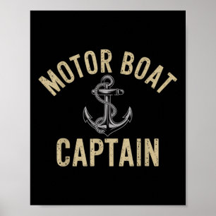 Motorbootkapitein Zeevaartleven Mariene Ontdekking Poster