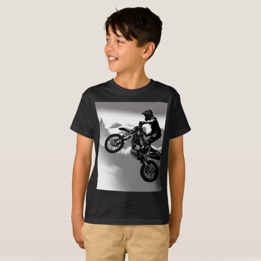 Motorcross Biker - Rocky Mountains T-shirt (Voorkant volledig)
