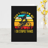 Motorcross grappig Motorfiets Vuilfiets Kaart (Gele Bloem)