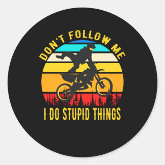 Motorcross grappig Motorfiets Vuilfiets Ronde Sticker