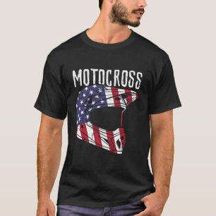Motorcross helm Amerikaanse vlag Dirt Bike Patriot T-shirt