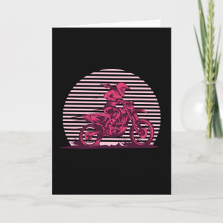 Motorcross Meisje Retro Vintage Kaart