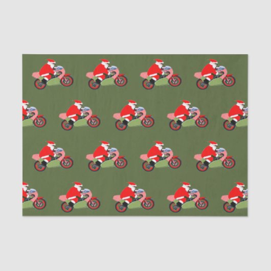 Motorcross Motorfiets Kerstvakantie Tissuepapier (Voorkant)