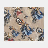 Motorcross off-road art fleece deken (Voorkant (Horizontaal))