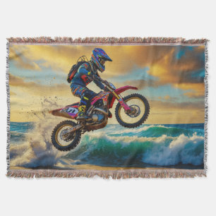 Motorcross Racer bij Beach Race II Deken