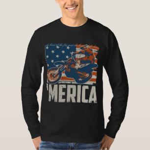 Motorcross racer crossmotor & Amerikaanse vlag T-shirt