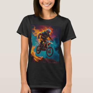 Motorcross Racer & vulkaanuitbarsting T-shirt