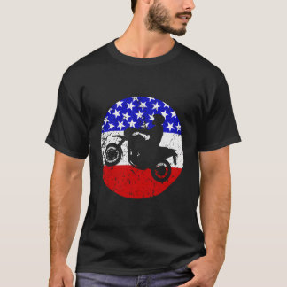 Motorcross Retro Style Motorsport Amerikaanse vlag T-shirt