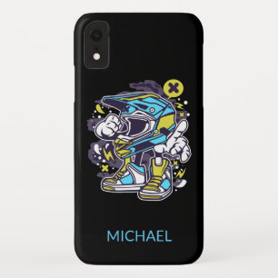 Motorcross Rider Helm Gepersonaliseerde naam   Spo iPhone XR Hoesje