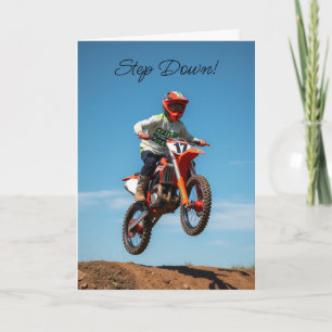 Motorcross Stap neer en vier je verjaardag Kaart