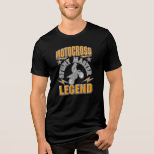 Motorcross Stunt Master Bike Rider Tri-Blend Shirt