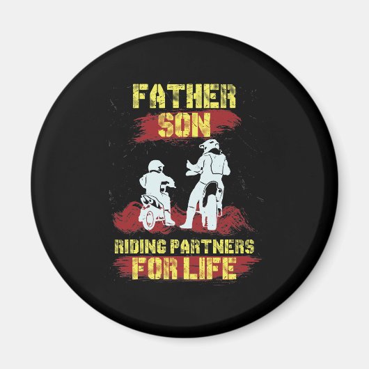 Motorcross Vader Zoon Rijden Partners Magneet (Voorkant)