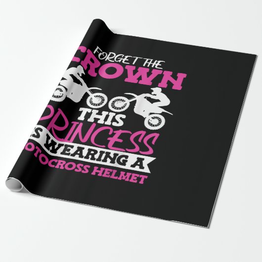 Motorcross Vuilfiets Meisje Cadeaupapier (Uitgerold)