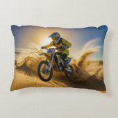 Motorcrosser rijden in de duinen accent kussen (Achterkant)