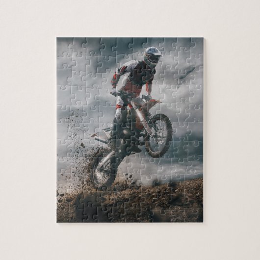 motorcrossrijder legpuzzel (Verticaal)