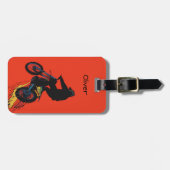 Motorcrossrijder springt bagagelabel (Voorkant horizontaal)