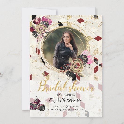 Motorcycle Biker Photo Bridal Show Invitation (Devant)