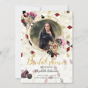 Motorcycle Biker Photo Bridal Show Invitation