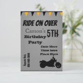 Motorcycle Birthday Invite Kaart (Staand voorkant)