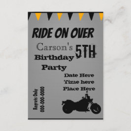 Motorcycle Birthday Invite Kaart