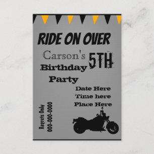 Motorcycle Birthday Invite Kaart