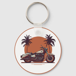  Motorcycle Classic Sunset Beach Biker Cool Sleutelhanger