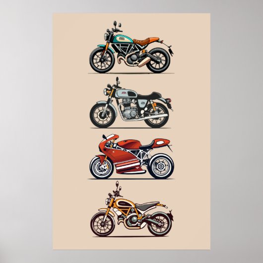 Motorcycle collectie vintage Poster (Voorkant)