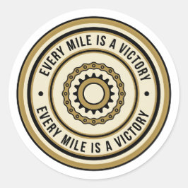 Motorcycle Distance Achievement Style Ronde Sticker